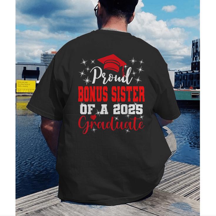 Super Proud Bonus Sister Of 2025 Graduate Graduation Family Men's Back Print T-Shirt