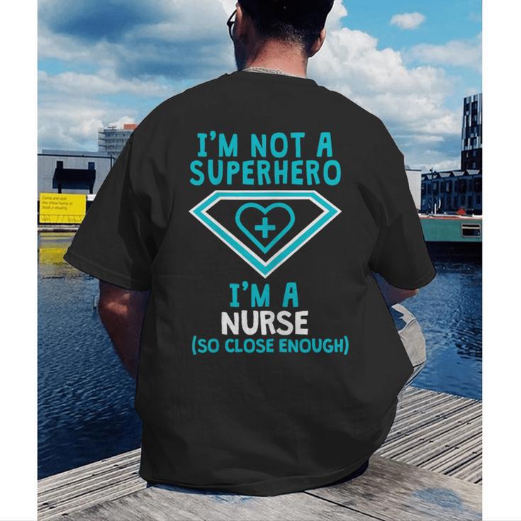 Superhero RN Nurse Shirt Graduation Men's Back Print T-Shirt