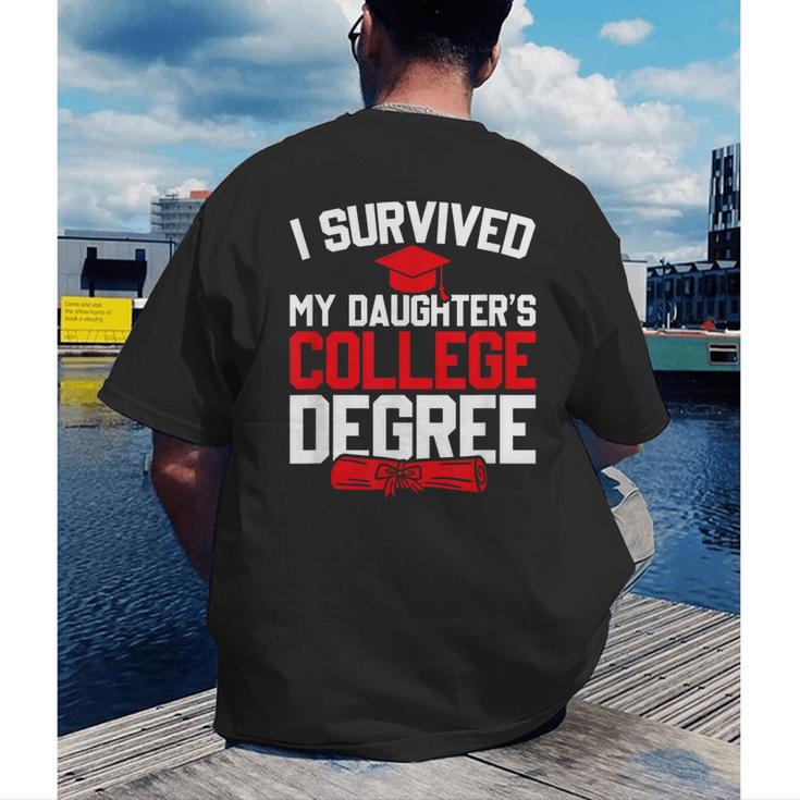 I Survived My Daughter's College Degree College Graduation Men's Back Print T-Shirt