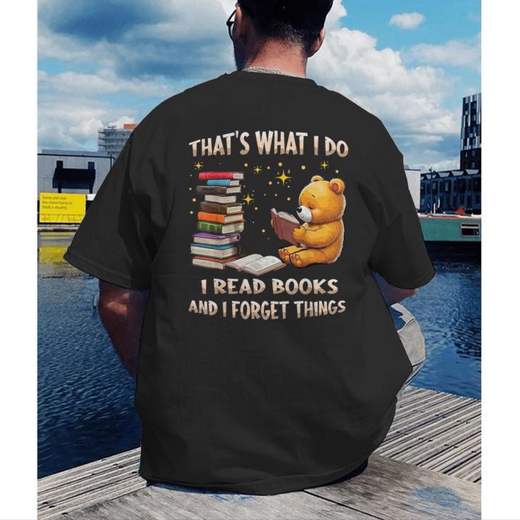 That's What I Do I Read Books And Forget Things Love Books Men's Back Print T-Shirt