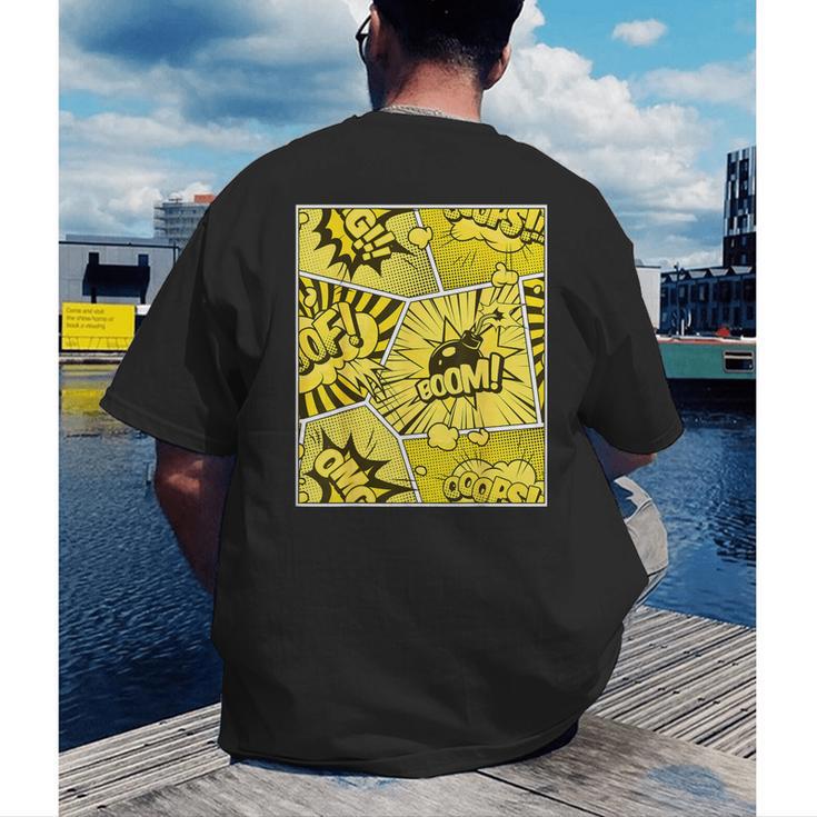 Varsity-Gold Yellow Comic Book University Varsity-Gold Men's Back Print T-Shirt
