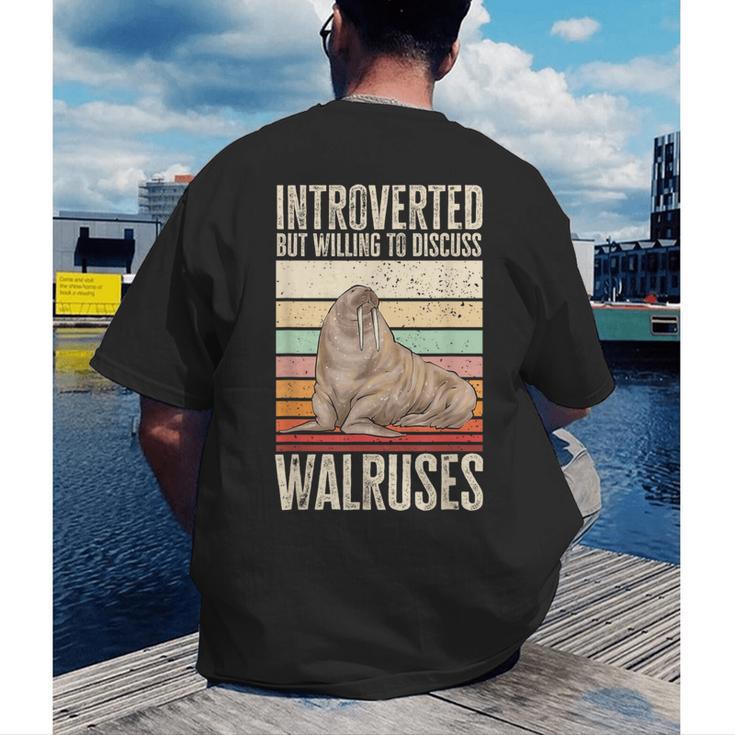 Walrus Lover Introvert Walrus Men's Back Print T-Shirt Walrus Lover Introvert Walrus Men's Back Print T-Shirt