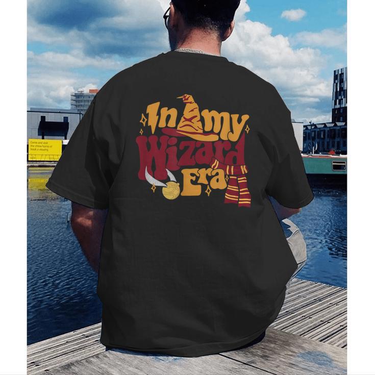 In My Wizard Era Groovy Bookish Fantasy Reader Book Lover Men's Back Print T-Shirt In My Wizard Era Groovy Bookish Fantasy Reader Book Lover Men's Back Print T-Shirt