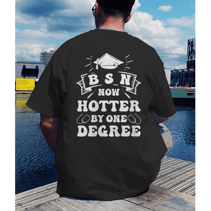 Women's Groovy Nurse BSN Now Hotter By One Degree Graduation BSN RN Men's Back Print T-Shirt
