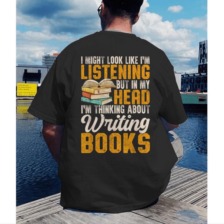 Writer Book Published Author Writers Men Women Men's Back Print T-Shirt