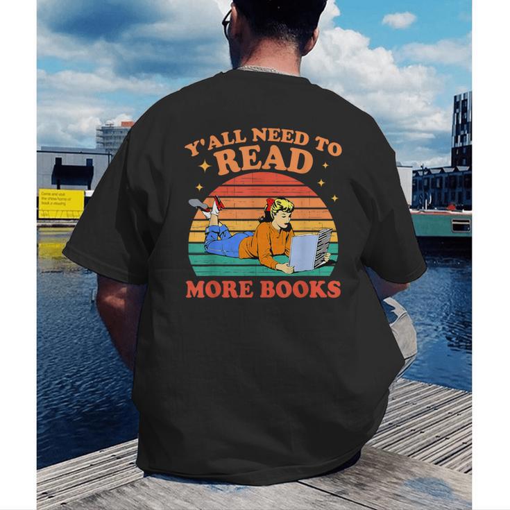 Y'All Need To Read More Books Book Lover Vintage Men's Back Print T-Shirt Y'All Need To Read More Books Book Lover Vintage Men's Back Print T-Shirt