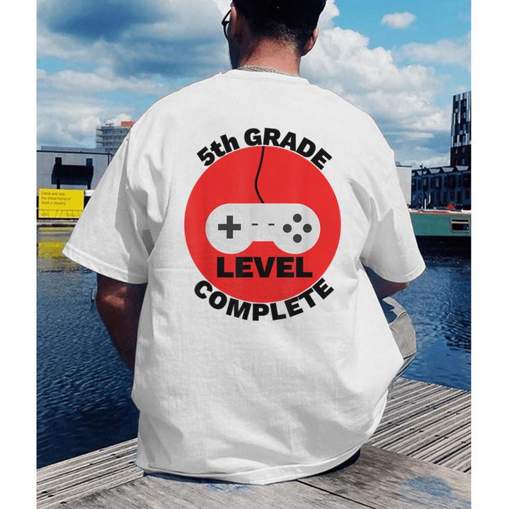5th Grade Level Complete Gamer Graduation Men's Back Print T-Shirt