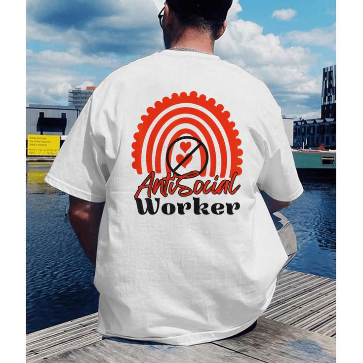 AntiSocial Worker Anti-Social Social Worker Introvert Men's Back Print T-Shirt