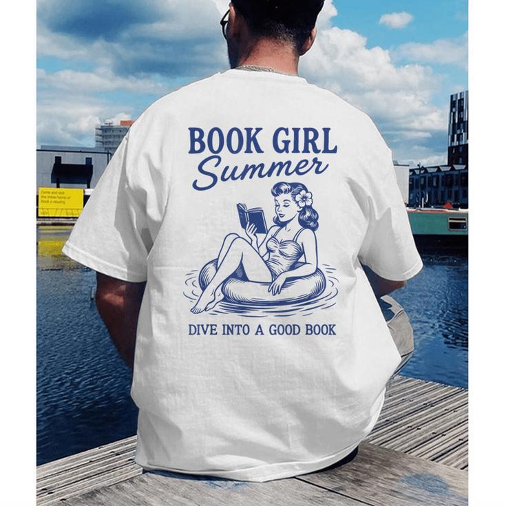 Book Girl Summer Men's Back Print T-Shirt Book Girl Summer Men's Back Print T-Shirt