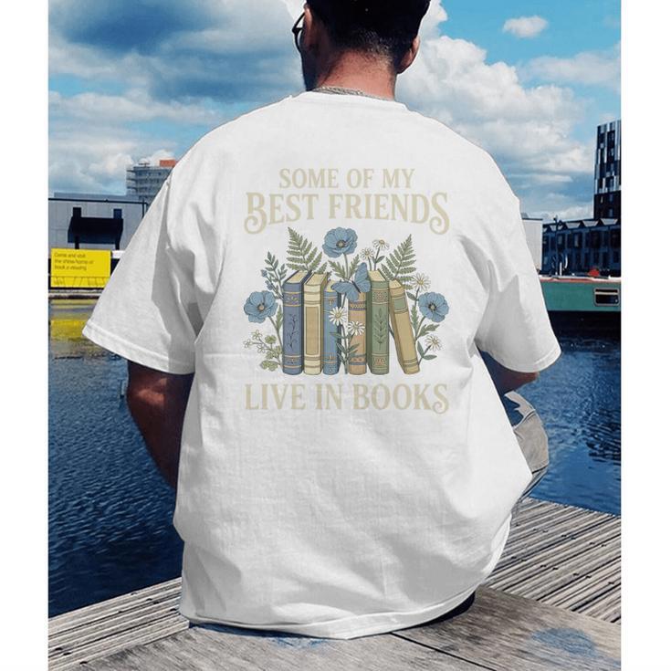 Book Lover Vintage Botanical Friends Premium Tri-Blend Men's Back Print T-Shirt Book Lover Vintage Botanical Friends Premium Tri-Blend Men's Back Print T-Shirt
