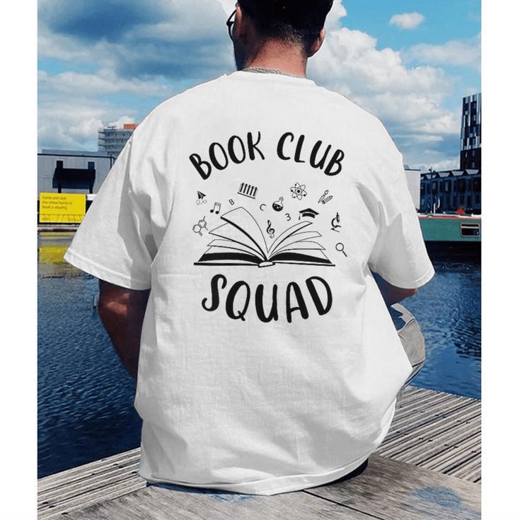 Books Club Squad Reading Book Lover Book Minimalist Team Tee Men's Back Print T-Shirt