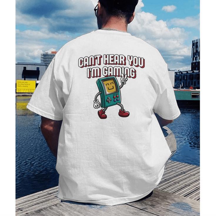 Cant Hear You Im Gaming Introvert Gamer Antisocial Men's Back Print T-Shirt Cant Hear You Im Gaming Introvert Gamer Antisocial Men's Back Print T-Shirt