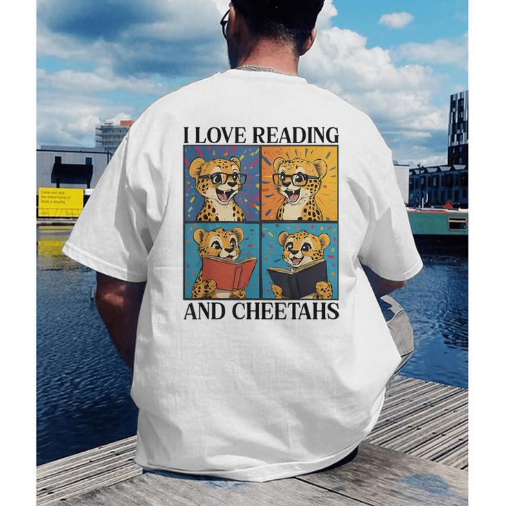 Cheetah Love Reading And Cheetahs Kids Bookworm Men's Back Print T-Shirt