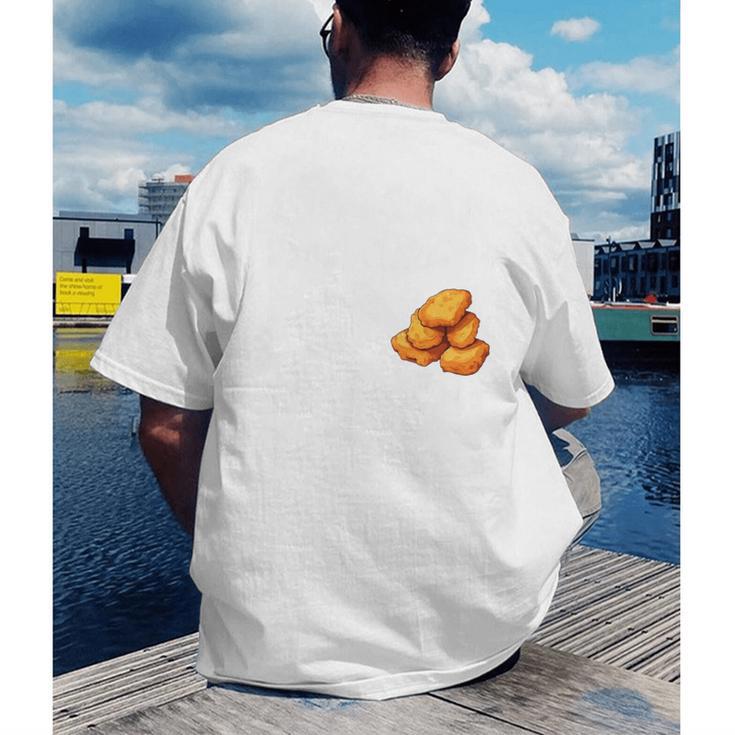 Chicken Nugget Saying Introvert Nuggie Foodie Food Men's Back Print T-Shirt Chicken Nugget Saying Introvert Nuggie Foodie Food Men's Back Print T-Shirt