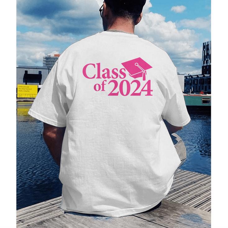 Class Of 2024 Pink For Girls And Women Graduation Men's Back Print T-Shirt