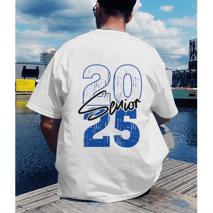 Class Of 2025 Senior Graduation 2025 Blue Men's Back Print T-Shirt