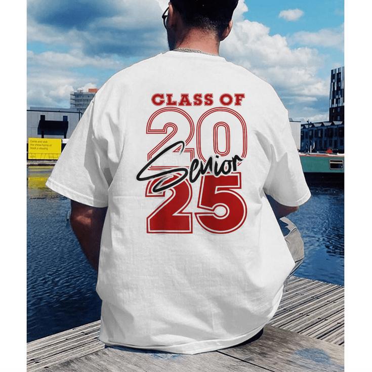 Class Of 2025 Senior 2025 Graduation Red Raglan Baseball Tee Men's Back Print T-Shirt