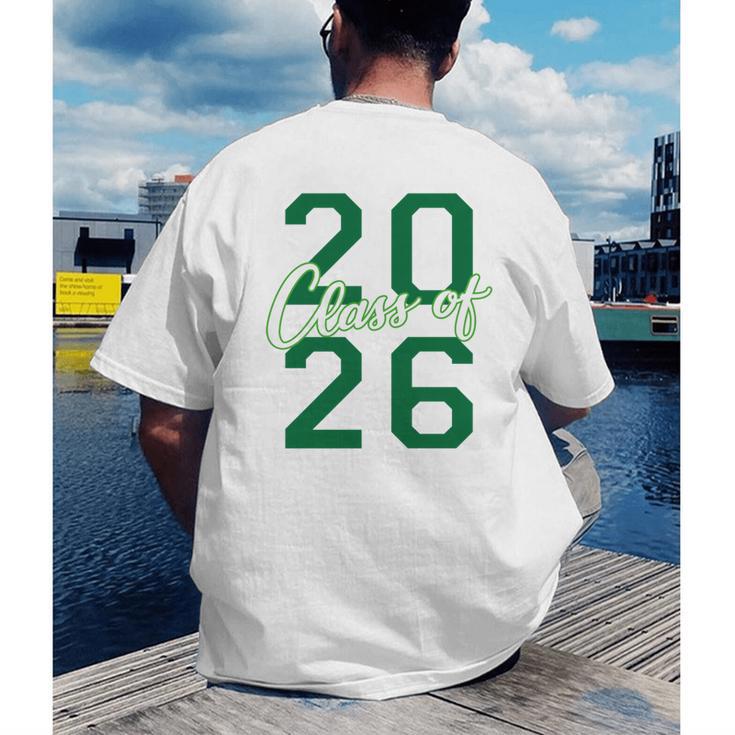 Class Of 2026 Graduation Varsity Green And On The Back Men's Back Print T-Shirt