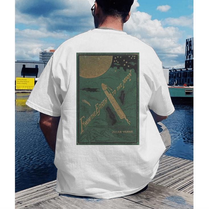 From The Earth To The Moon Book Cover 1874 Premium Men's Back Print T-Shirt