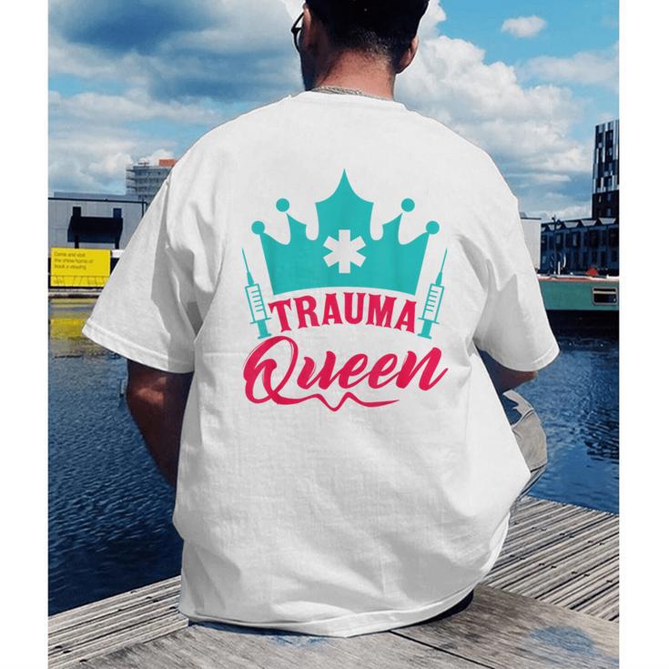 EMT Trauma Queen Paramedic Student T-Shirt Graduation Men's Back Print T-Shirt