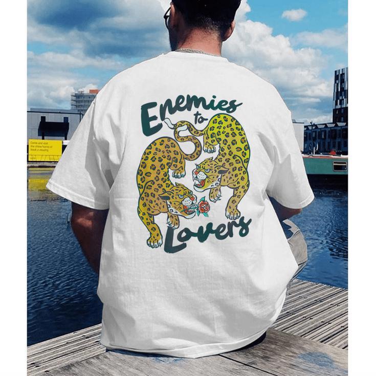 Enemies To Lovers Jaguar Tee Romance Book Plot Device Trope Men's Back Print T-Shirt