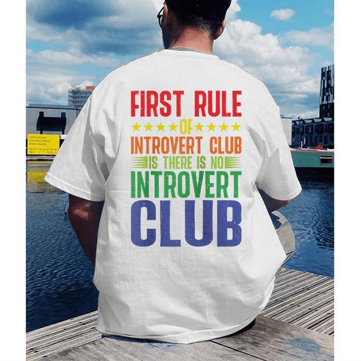 First Rule Of Introvert Club Is There Is No Introvert Club Raglan Baseball Tee Men's Back Print T-Shirt First Rule Of Introvert Club Is There Is No Introvert Club Raglan Baseball Tee Men's Back Print T-Shirt