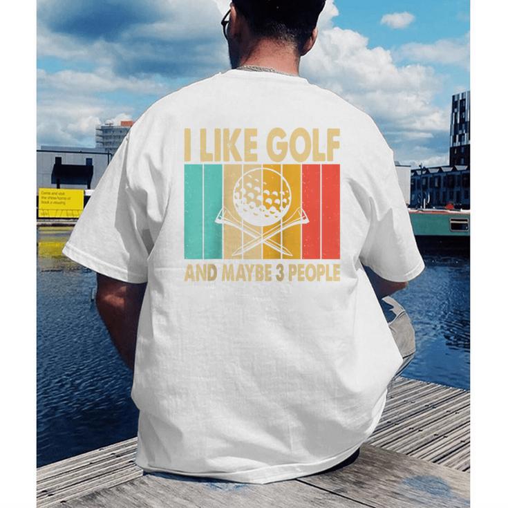 I Like Golf And Maybe 3 People Introvert Raglan Baseball Tee Men's Back Print T-Shirt I Like Golf And Maybe 3 People Introvert Raglan Baseball Tee Men's Back Print T-Shirt
