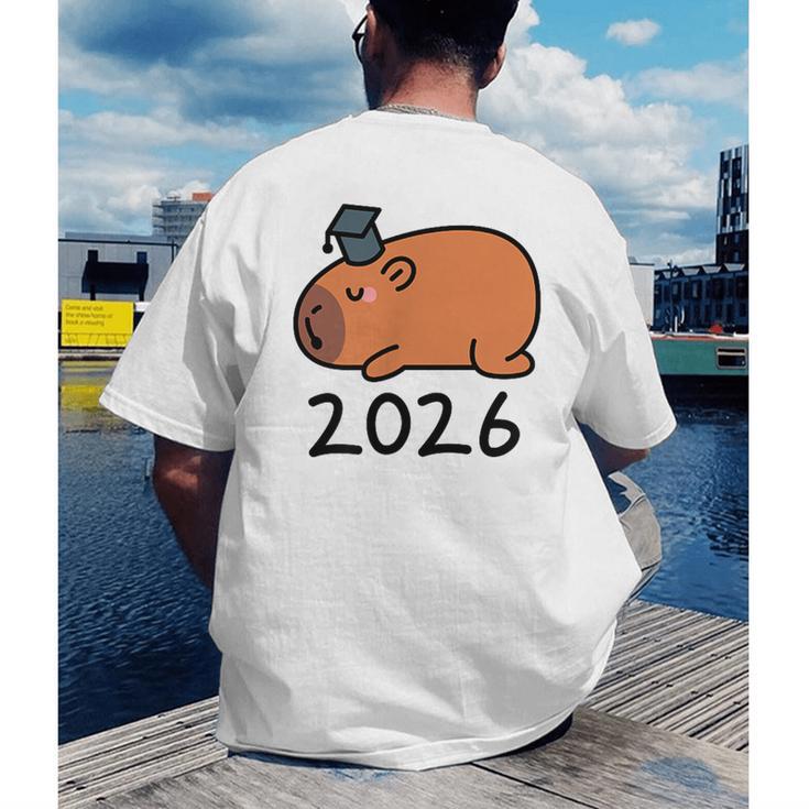 Grad Class Of 2026 Capybara Graduation Graduated Kids Men's Back Print T-Shirt