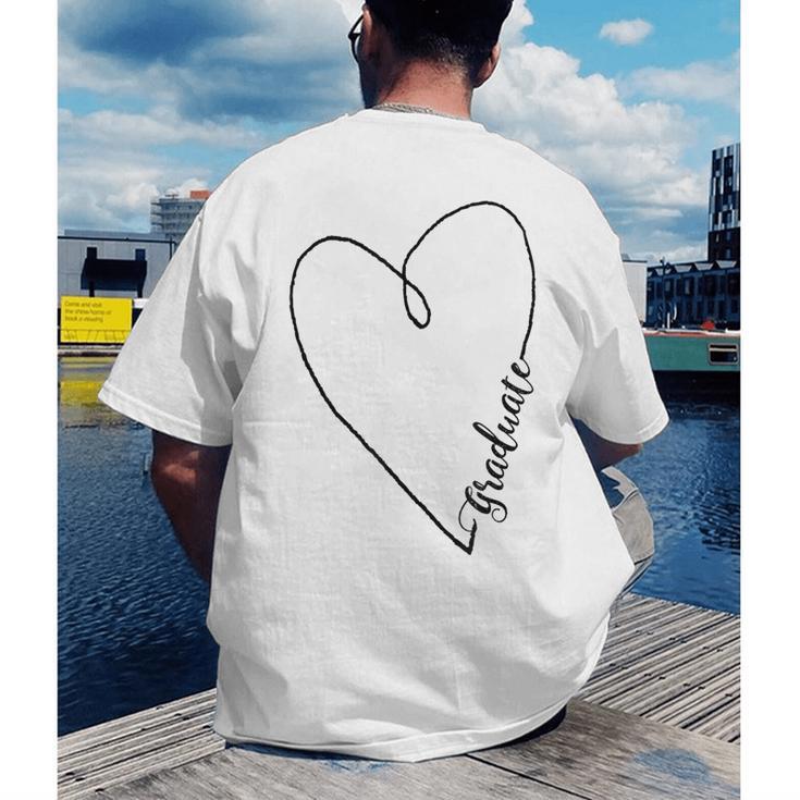 Graduate Heart Shirt Graduation Men's Back Print T-Shirt