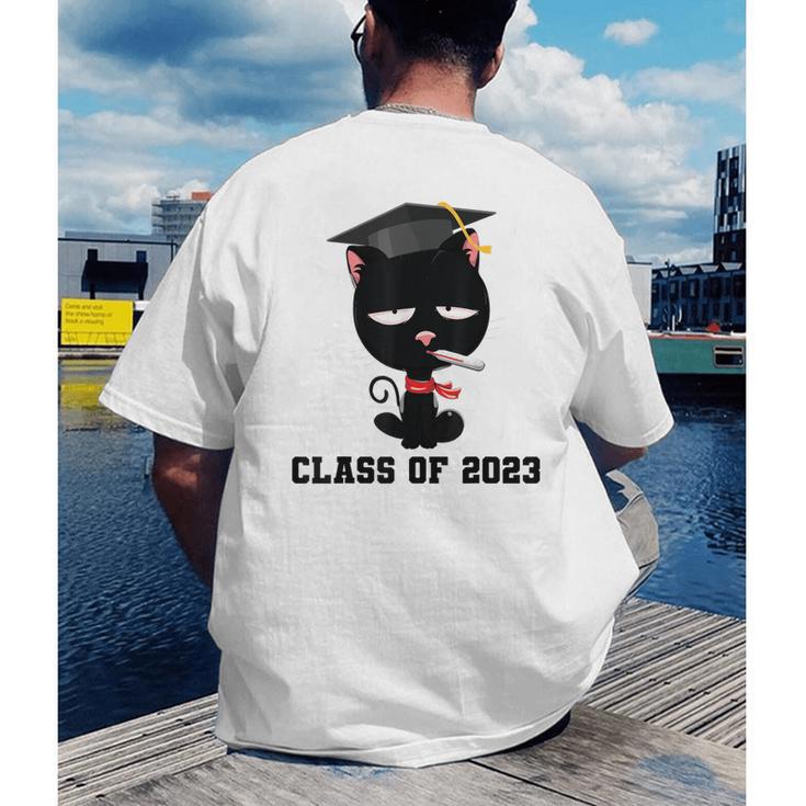I Graduated Class Of2023 Cat Graduation Men's Back Print T-Shirt
