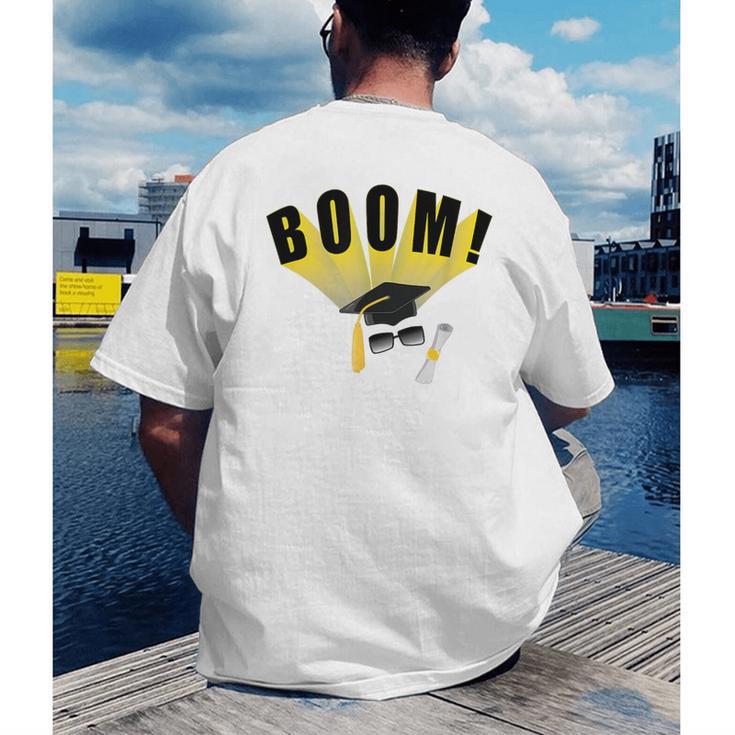 Graduation Cap And Diploma For Proud Graduation Men's Back Print T-Shirt