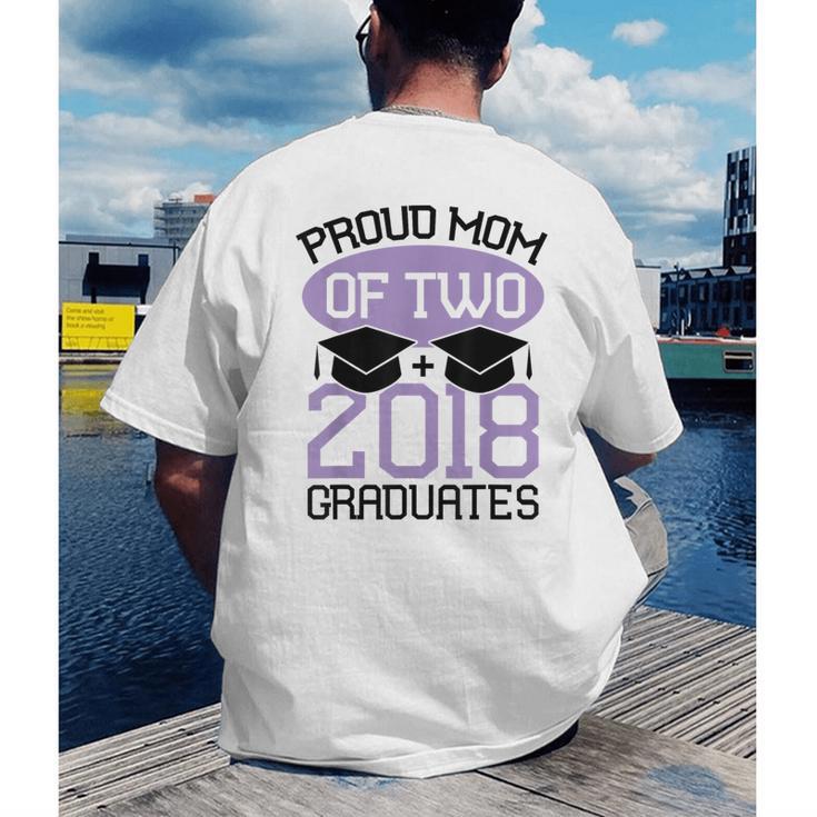 Graduation Shirt For Mom Of Twins Proud Mom Twins Tee Men's Back Print T-Shirt