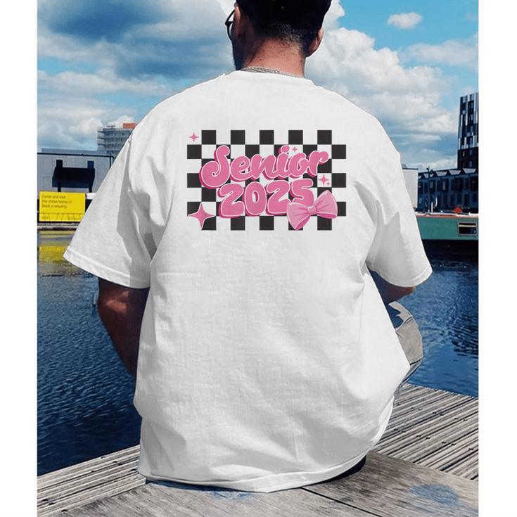 Groovy Senior Class Of 2026 Coquette Pink Bow Graduation Men's Back Print T-Shirt