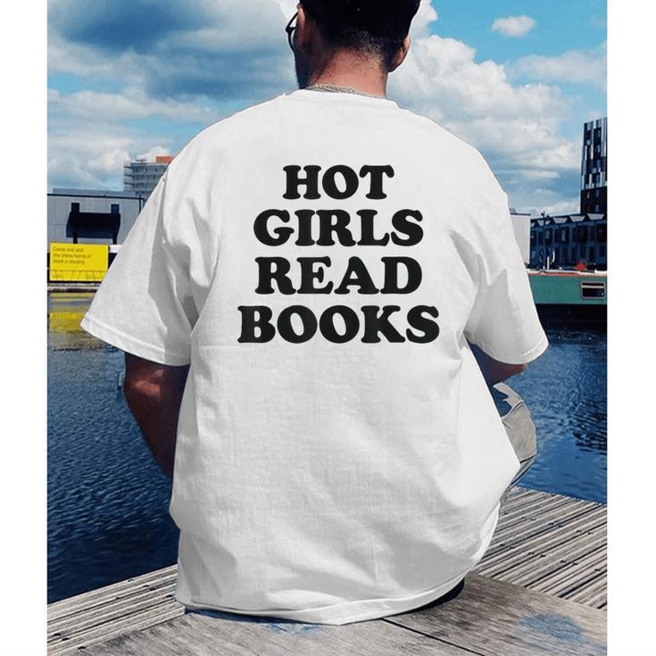 Hot Girls Read Books Lover Bookworm Librarian Book Reading Men's Back Print T-Shirt