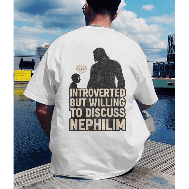 Introverted But Willing To Discuss Nephilim Tee Men's Back Print T-Shirt Introverted But Willing To Discuss Nephilim Tee Men's Back Print T-Shirt