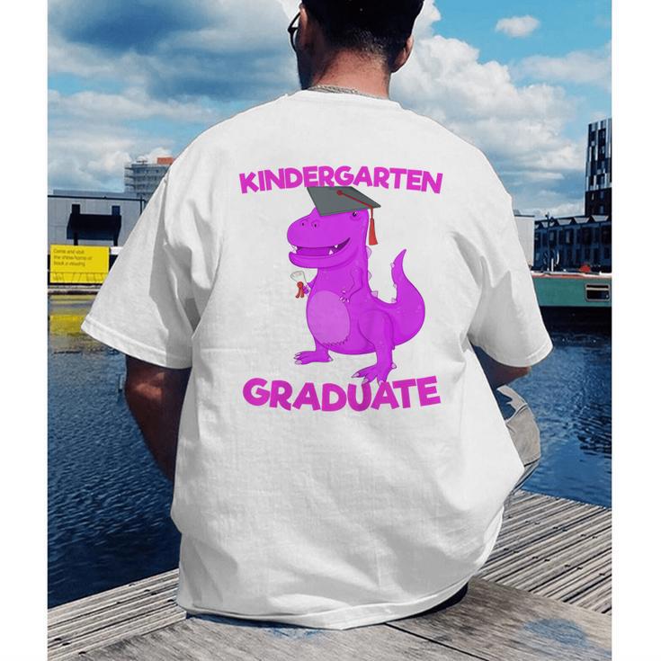 Kids Kindergarten Graduation Idea For Girls Dinosaur Men's Back Print T-Shirt