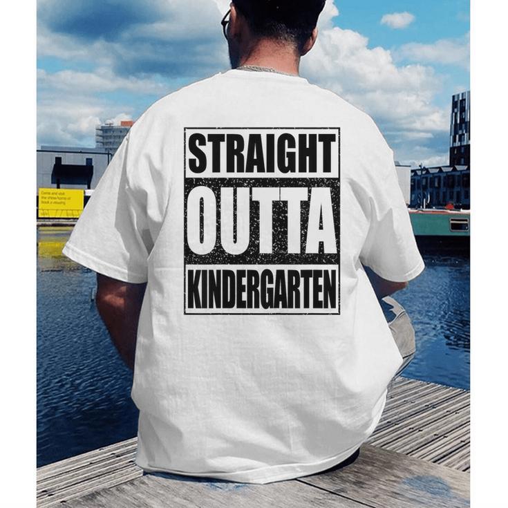 Kids Straight Outta Kindergarten Shirt Boy Girl Graduation Men's Back Print T-Shirt