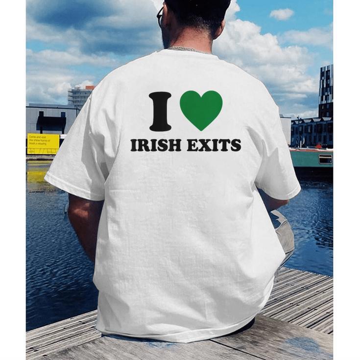 I Love Irish Exits St Patrick's Day Introvert Party Men's Back Print T-Shirt I Love Irish Exits St Patrick's Day Introvert Party Men's Back Print T-Shirt