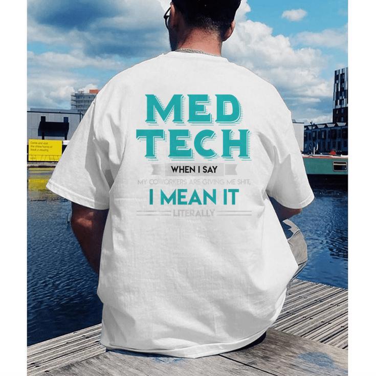 Med Tech Medical Technician Gag Lab Graduation Premium Men's Back Print T-Shirt