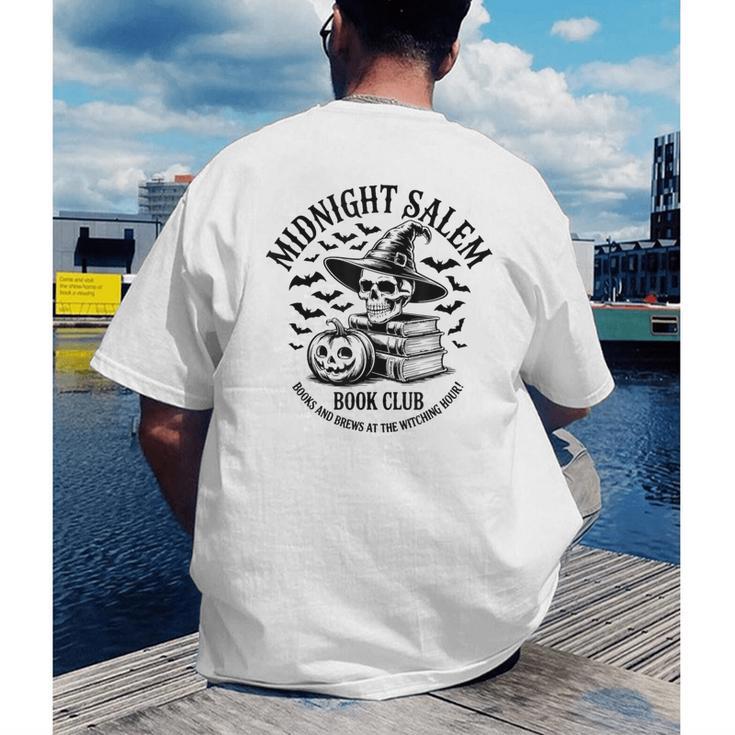 Midnight Salem Book Club Witchy Reads Men's Back Print T-Shirt
