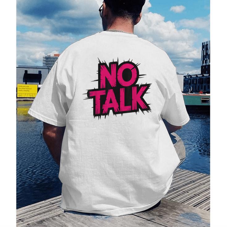 No Small Talk Zone – Introvert Quote Men's Back Print T-Shirt No Small Talk Zone – Introvert Quote Men's Back Print T-Shirt