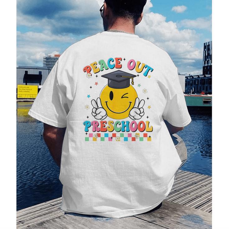 Peace Out Preschool Graduation Last Day Teachers Boys Girls Men's Back Print T-Shirt