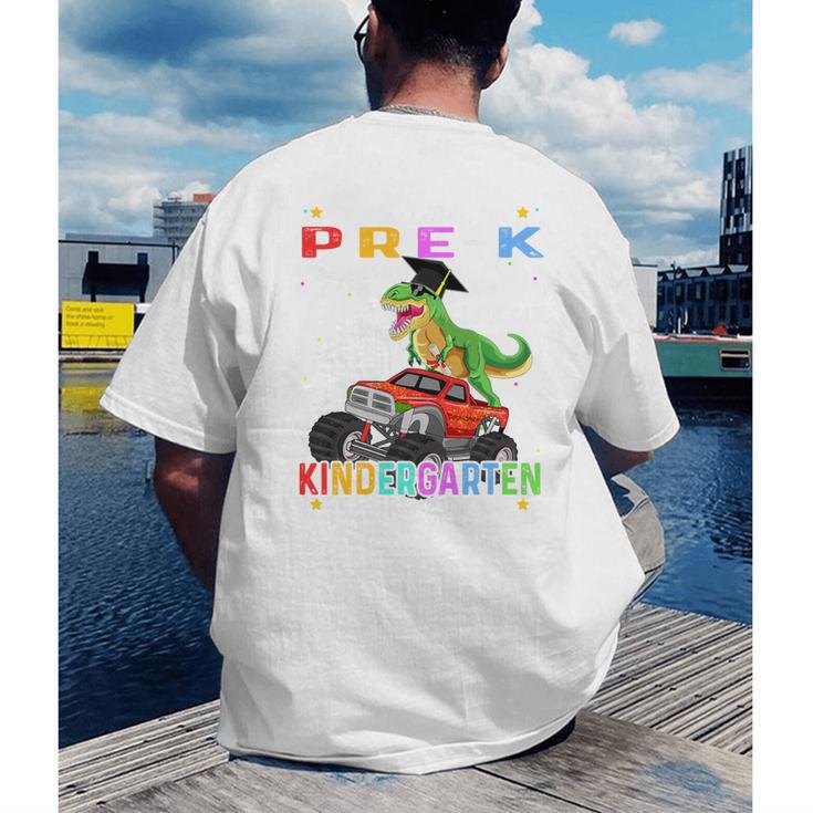 Pre k Graduation 2025 Pre-k Kindergarten Graduate Dinosaur Premium Tri-Blend Men's Back Print T-Shirt
