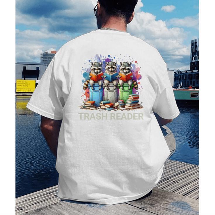 Racoons Trash Reader Book Lover Romantic Novels Premium Men's Back Print T-Shirt