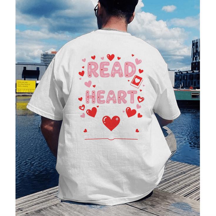 Read Your Heart Out Valentine Reading Book Lover Teacher Premium Tri-Blend Men's Back Print T-Shirt