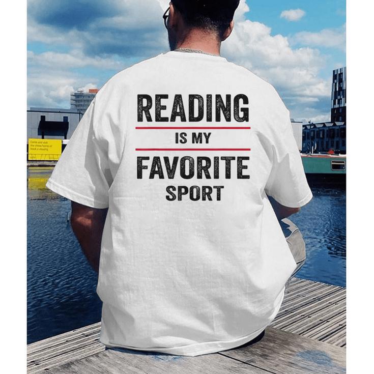 Reading Is My Favorite Sport Book Lover Quote Men's Back Print T-Shirt
