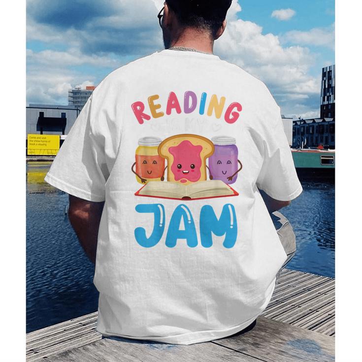 Reading Is My Jam I Love To Read Books Boy Girl Men's Back Print T-Shirt