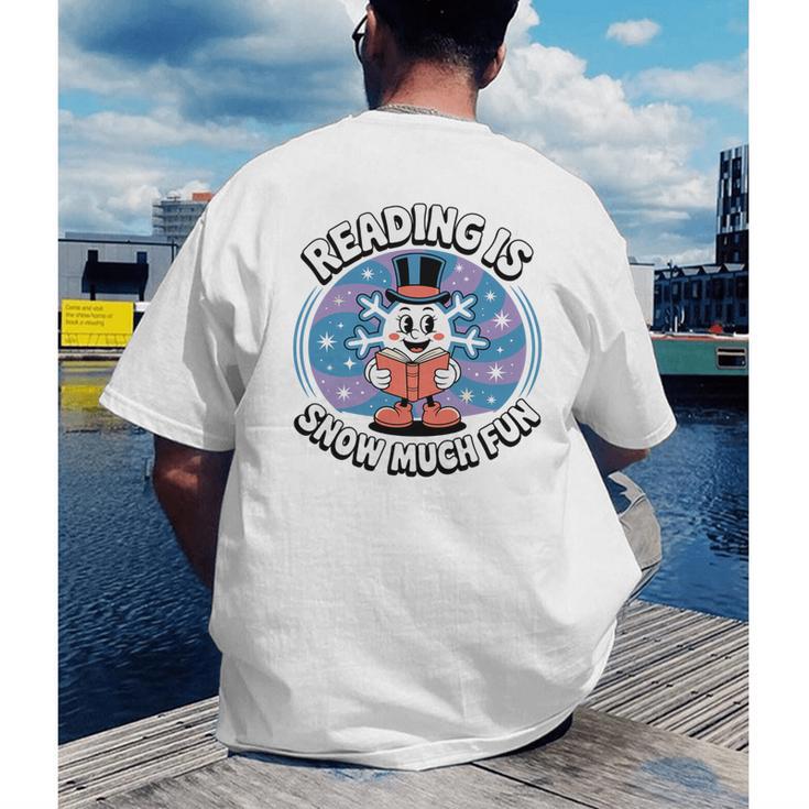 Reading Is Snow Much Fun Snowflake Book Lovers Winter Theme Premium Tri-Blend Men's Back Print T-Shirt Reading Is Snow Much Fun Snowflake Book Lovers Winter Theme Premium Tri-Blend Men's Back Print T-Shirt