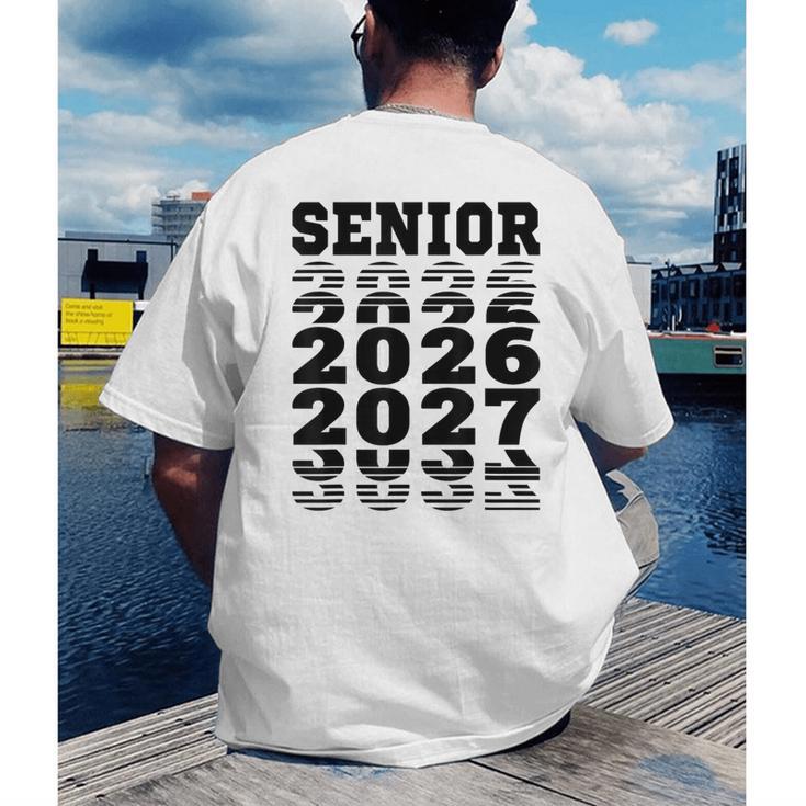 Senior 2026 2027 Class Of Graduation Men's Back Print T-Shirt