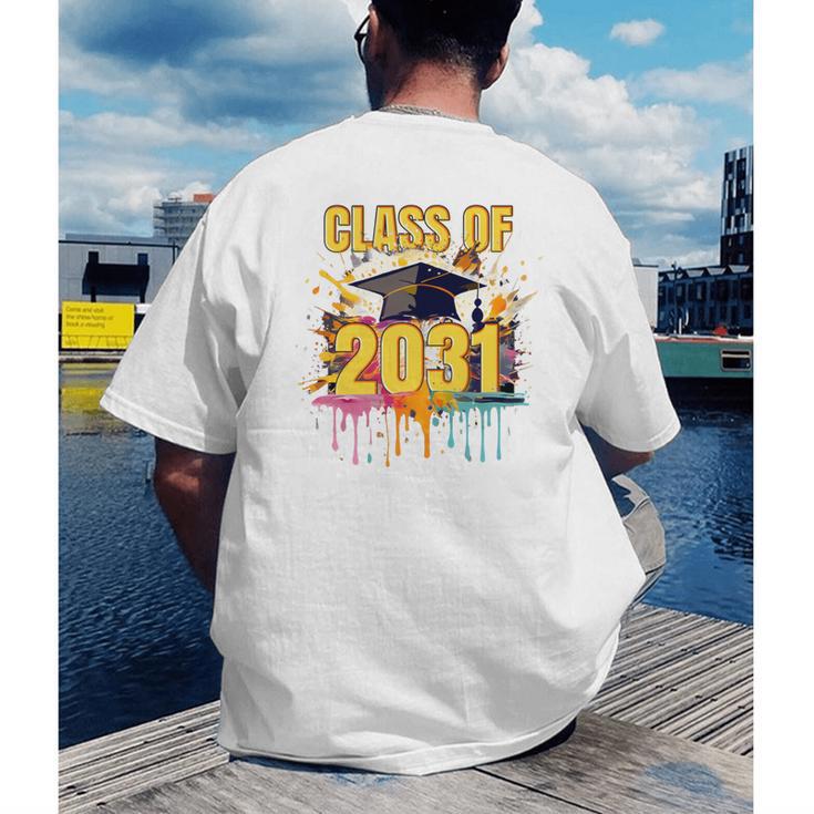 Senior 31 Class Of 2031 Back To School Graduation 2031 Men's Back Print T-Shirt
